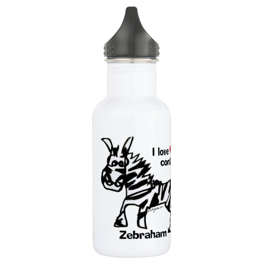 Zebraham- Ik hou van contrast Waterfles (Links)