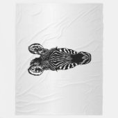 Zebrakop op Zilver Fleece Deken (Voorkant)
