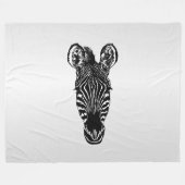 Zebrakop op Zilver Fleece Deken (Voorkant (Horizontaal))