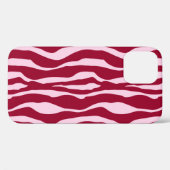 Zebralijnen - Bourgogne en roze Case-Mate iPhone Case (Achterkant (horizontaal))