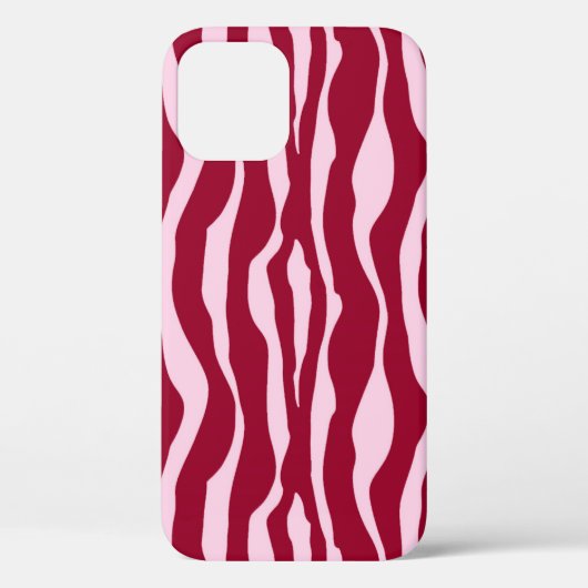Zebralijnen - Bourgogne en roze Case-Mate iPhone Case (Achterkant)