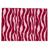 Zebralijnen - Bourgogne en roze Large Cadeautasje (Achterkant)