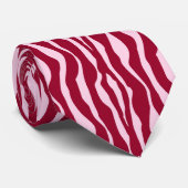 Zebralijnen - Bourgogne en roze Stropdas (Opgerold)
