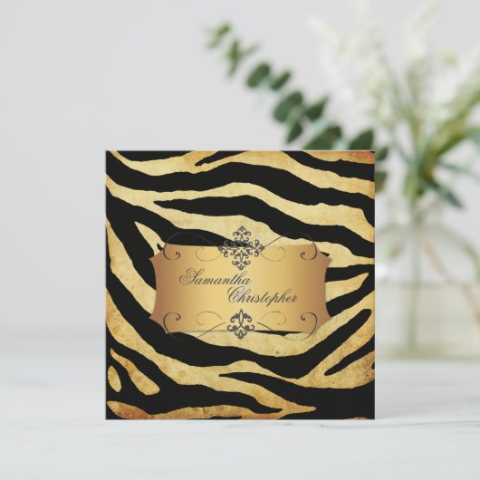  Zebralijnen, bruiloft Kaart (Staand voorkant)