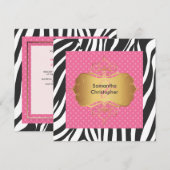 Zebralijnen/bruiloft Kaart (Voorkant / Achterkant)