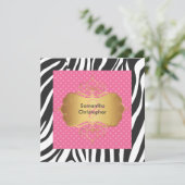 Zebralijnen/bruiloft Kaart (Staand voorkant)