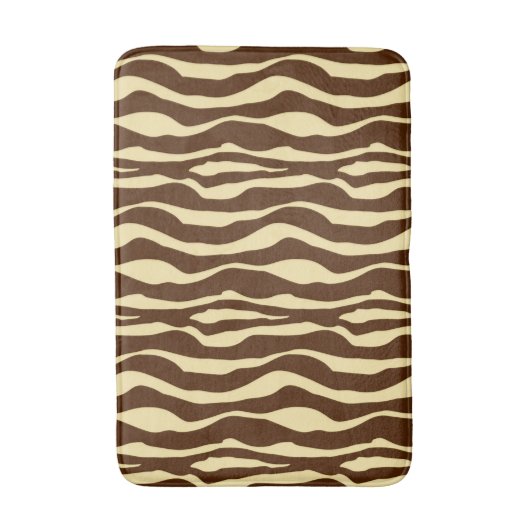 Zebralijnen - Chocolade Brown en Camel Tan Badmat (Voorkant Verticaal)