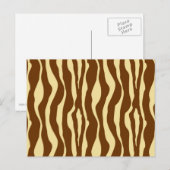 Zebralijnen - Chocolade Brown en Camel Tan Briefkaart (Voorkant / Achterkant)