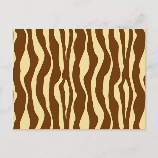 Zebralijnen - Chocolade Brown en Camel Tan Briefkaart (Voorkant)