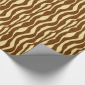 Zebralijnen - Chocolade Brown en Camel Tan Cadeaupapier (Hoek)