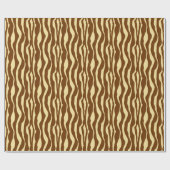 Zebralijnen - Chocolade Brown en Camel Tan Cadeaupapier (Vlak)