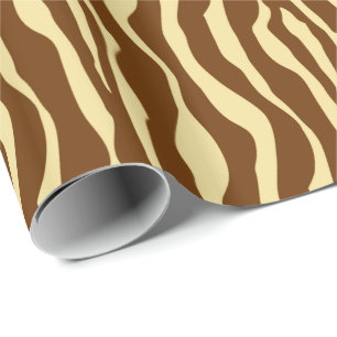Zebralijnen - Chocolade Brown en Camel Tan Cadeaupapier