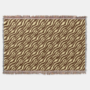 Zebralijnen - Chocolade Brown en Camel Tan Deken