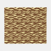 Zebralijnen - Chocolade Brown en Camel Tan Fleece Deken (Voorkant (Horizontaal))