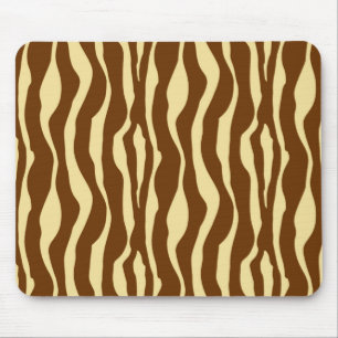 Zebralijnen - Chocolade Brown en Camel Tan Muismat