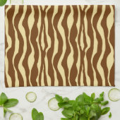 Zebralijnen - Chocolade Brown en Camel Tan Theedoek (Gevouwen)