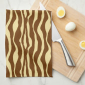 Zebralijnen - Chocolade Brown en Camel Tan Theedoek (Quarter Fold)