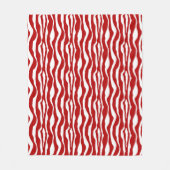 Zebralijnen - Diep rood en wit Fleece Deken (Voorkant)