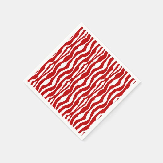 Zebralijnen - Diep rood en wit Servetten (Hoek)