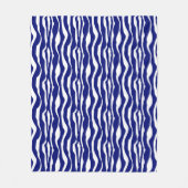 Zebralijnen - Donker kobalt blauw en wit Fleece Deken (Voorkant)