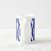 Zebralijnen - Donker kobalt blauw en wit Porselein Kop (Achterkant)