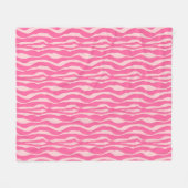 Zebralijnen - Fuchsia en lichtroze Fleece Deken (Voorkant (Horizontaal))