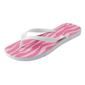 Zebralijnen - Fuchsia en lichtroze Teenslippers (Schuin)