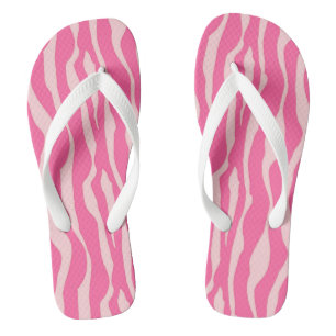 Zebralijnen - Fuchsia en lichtroze Teenslippers