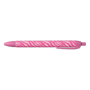 Zebralijnen - Fuchsia en lichtroze Zwarte Inkt Pen