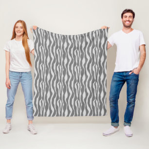 Zebralijnen - Grijze/grijze schaduwen Fleece Deken