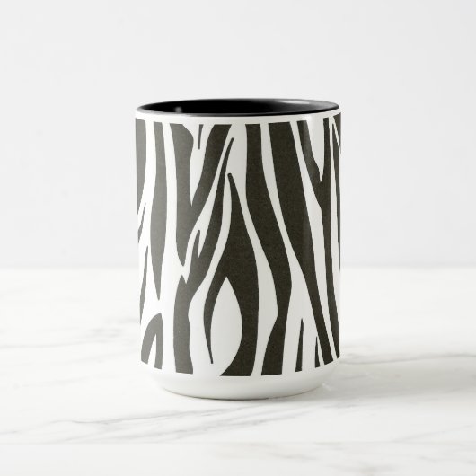 Zebralijnen in zwart-wit mok (Midden)