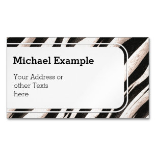 Zebralijnen naadloze textuur + uw ideeën visitekaartje magneet