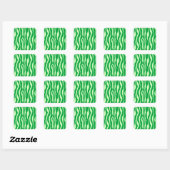 Zebralijnen - Shades of Lime Green Vierkante Sticker (Vel)