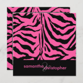 Zebralijnen Wedding-uitnodigingen Kaart (Voorkant / Achterkant)