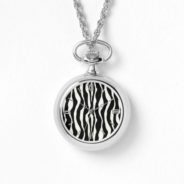 Zebralijnen - Zwart-wit Horloge (Voorkant)