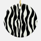 Zebralijnen - Zwart-wit Keramisch Ornament (Achterkant)