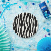 Zebralijnen - Zwart-wit Papieren Bordje (Feest)