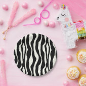 Zebralijnen - Zwart-wit Papieren Bordje (Feest)