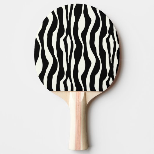 Zebralijnen - Zwart-wit Tafeltennisbatje (Voorkant)