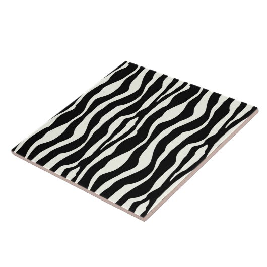 Zebralijnen - Zwart-wit Tegeltje (Zijkant)