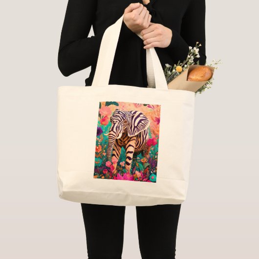 Zebraolifant Grote Tote Bag (Voorkant (product))