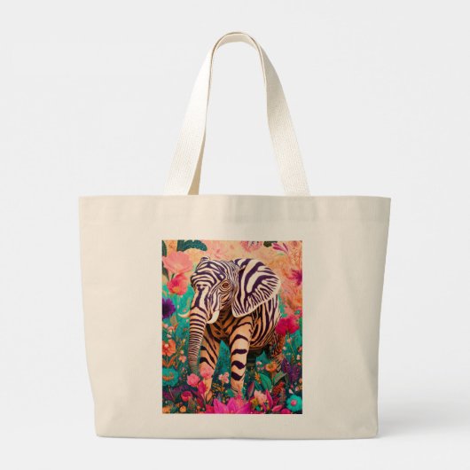 Zebraolifant Grote Tote Bag (Achterkant)