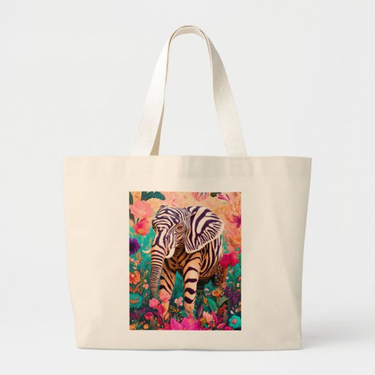 Zebraolifant Grote Tote Bag (Voorkant)