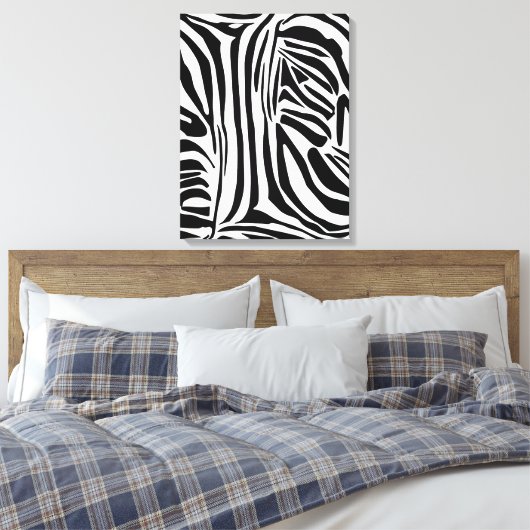 Zebrapatroon Canvas Afdruk (Insitu (Slaapkamer))