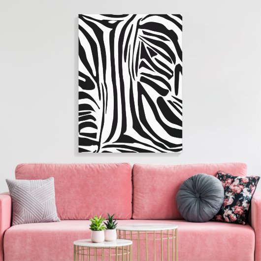 Zebrapatroon Canvas Afdruk (Insitu (Woonkamer))