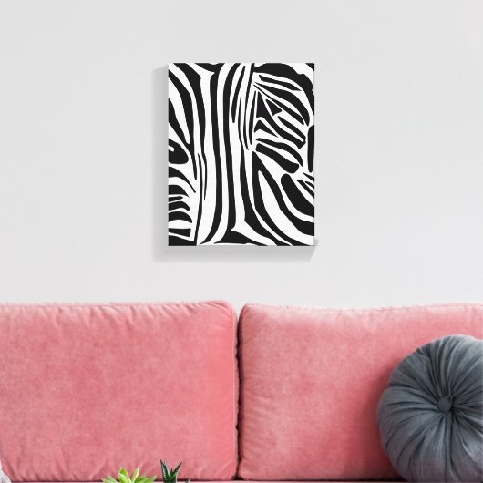 Zebrapatroon Canvas Afdruk (Insitu (Woonkamer))
