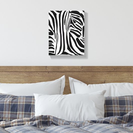 Zebrapatroon Canvas Afdruk (Insitu (Slaapkamer))