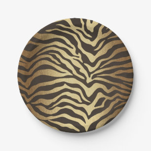 Zebrapatroon Dierenhuid Elegant Moderne Glamour Go Papieren Bordje