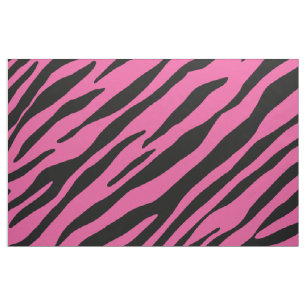 zebrapatroon dierlijke afdruk zwart en roze stof