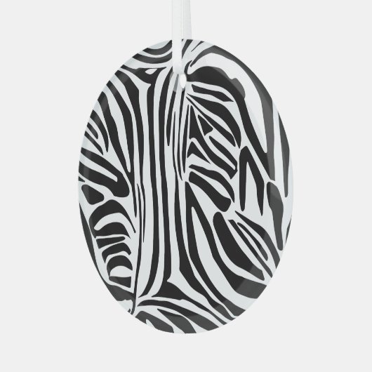 Zebrapatroon Glas Ornament (Voorkant links)
